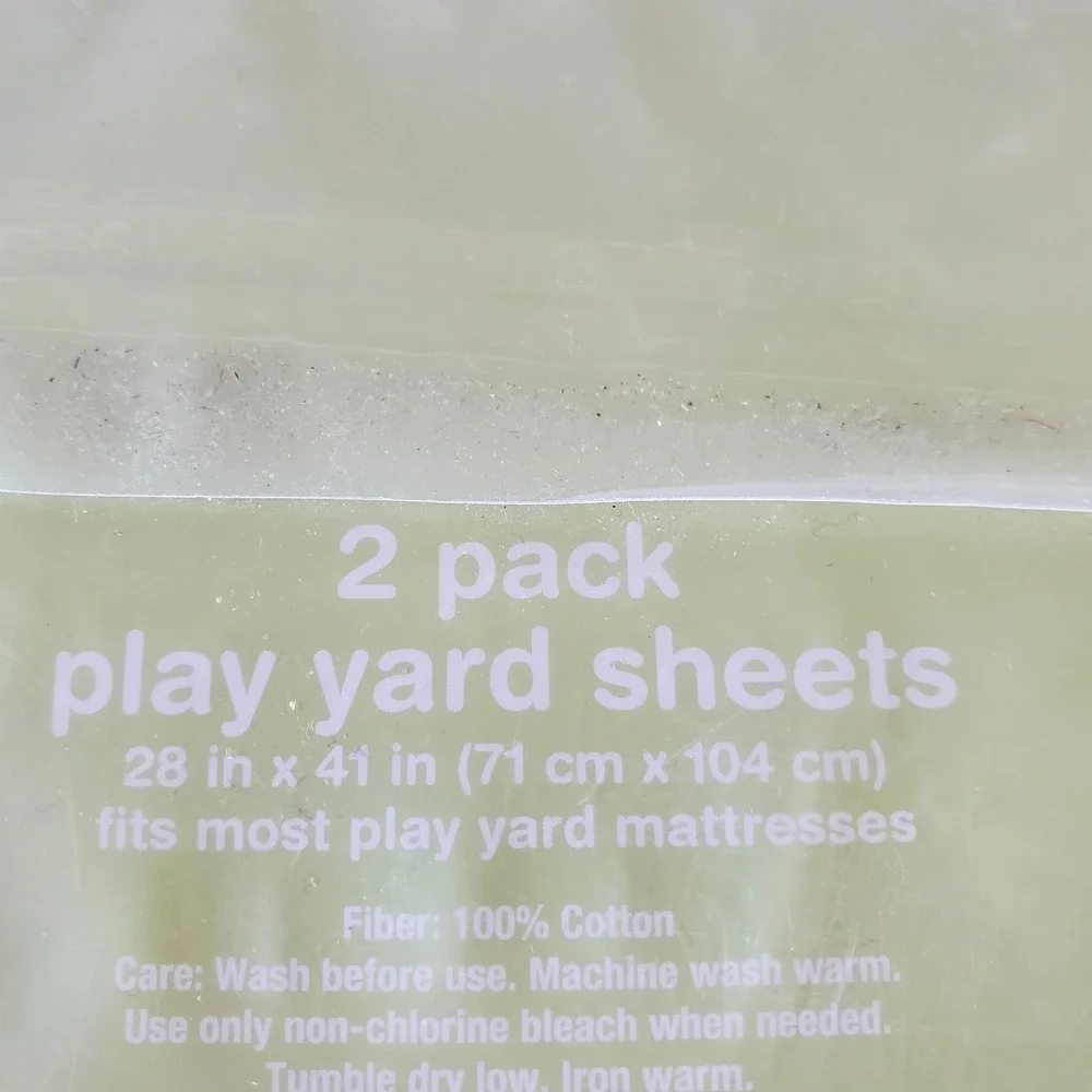 Circo  Play Yard Sheets Set of‎ 2 Gender Neutral 100% Cotton Brown/ White 28x41